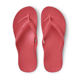 Arch support flip flops in coral
