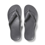 Arch support flip flops in charcoal