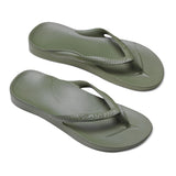 Arch support flip flops in khaki (army green)