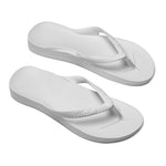 Arch support flip flops in white