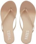 Leather flip flops in ombre (nude to peach)