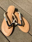 Black raya beaded sandals