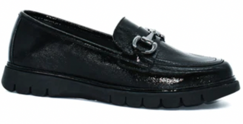 Chic black patent loafers