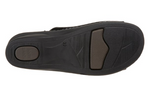 Paola adjustable leather slide sandals in Black