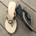 Black starfish comfort wedge sandals