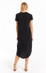 Short sleeve reverie dress in black