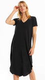 Short sleeve reverie dress in black