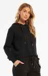 Faith speckled hoodie in black