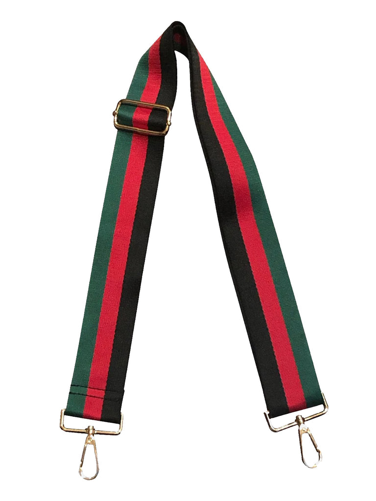 Ah-dorned Bag Strap - Black/Red/Green Stripe – STEP in 4 MOR