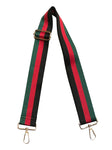 Ah-dorned Bag Strap - Black/Red/Green Stripe