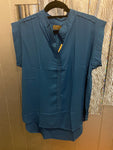 Blue beaded short sleeve top (Custom Collection)