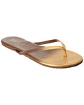 Leather flip flops in ombre (gold to brown)