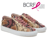 Lacee pink multi snake print lace-up sneakers