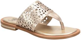 Mayela metallic perf thong sandals in gold