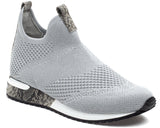 Orion silver knit slip-on sneakers