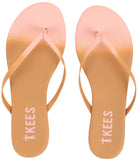 Leather flip flops in ombre (nude to blush pink)